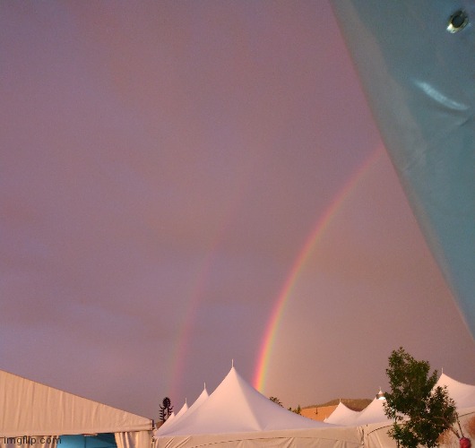 Double rainbow before a storm in Santa Fe | made w/ Imgflip meme maker