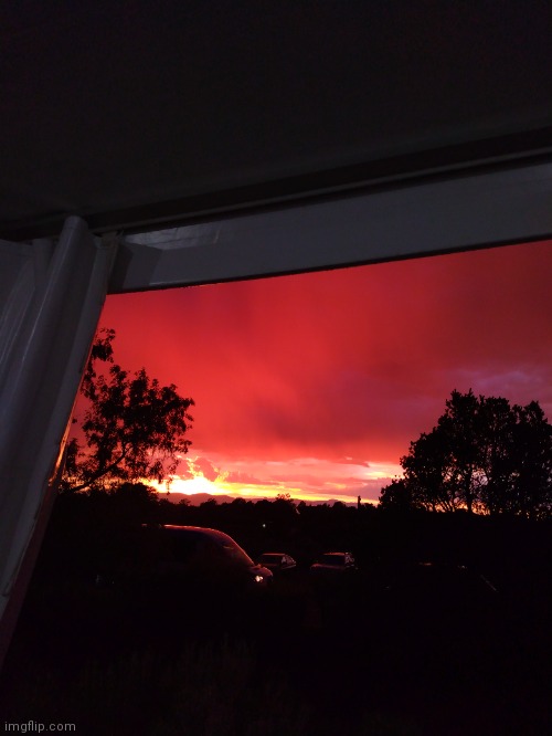 Santa Fe sunset before a storm | made w/ Imgflip meme maker