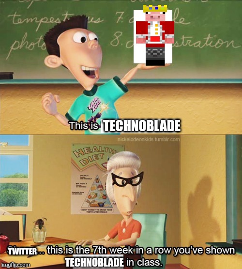 Sheen's show and tell | TECHNOBLADE TECHNOBLADE TWITTER | image tagged in sheen's show and tell | made w/ Imgflip meme maker