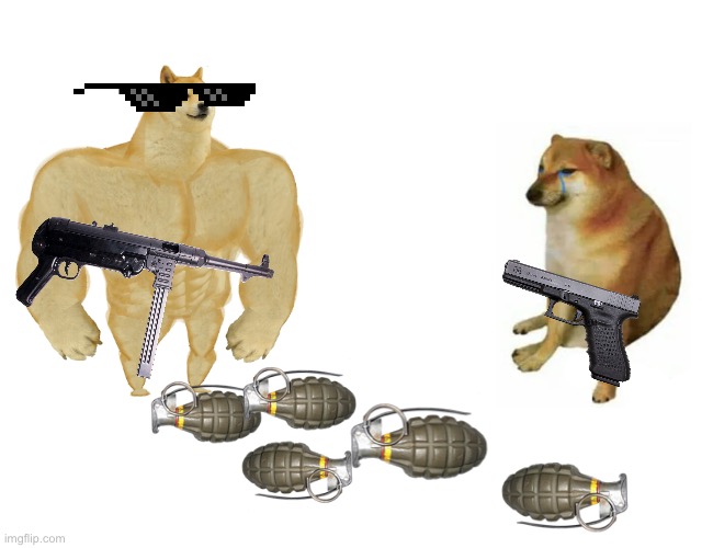 Buff Doge vs. Cheems | image tagged in memes,buff doge vs cheems | made w/ Imgflip meme maker