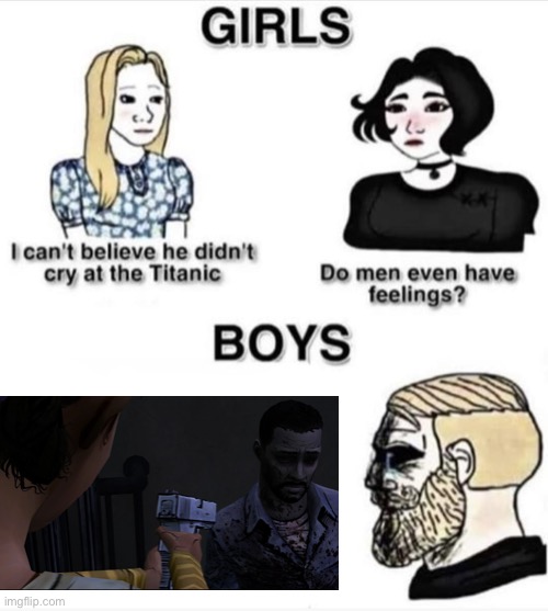 Do men even have feelings | image tagged in do men even have feelings,the walking dead,sad,crying | made w/ Imgflip meme maker