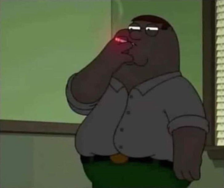 High Quality Peter Griffin Smoking Blank Meme Template