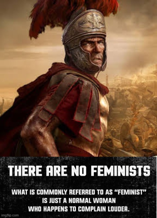 There are no Feminists | image tagged in roman legion,feminism,feminism is cancer,triggered feminist,feminists,funny | made w/ Imgflip meme maker