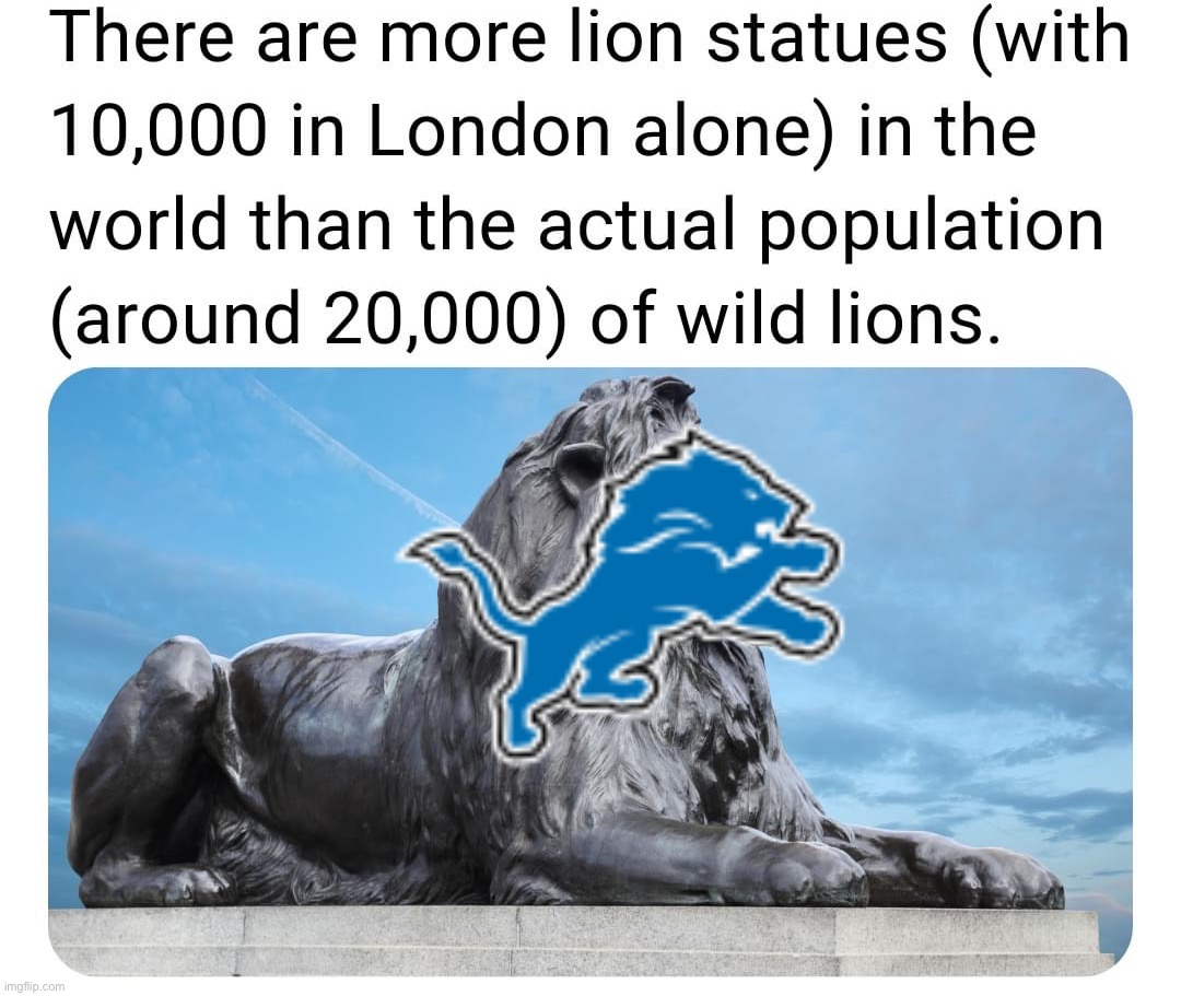 v rare Anglophobia/Michiganophobia crossover meme | image tagged in lion statues,anglophobia,michiganophobia | made w/ Imgflip meme maker