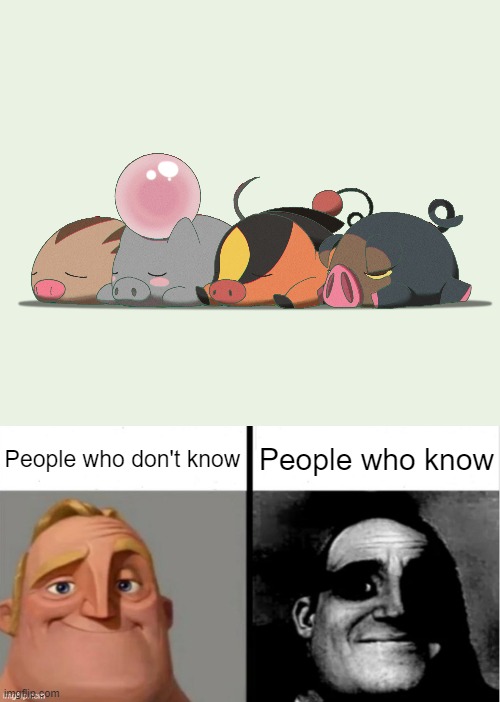 It's Cute, But Then You Realize...(Art Not By Me) | People who don't know; People who know | image tagged in people who don't know vs people who know | made w/ Imgflip meme maker