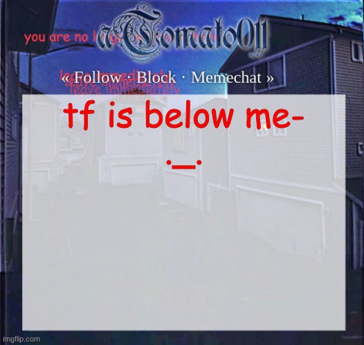 aTomato011 | tf is below me-
._. | image tagged in atomato011 | made w/ Imgflip meme maker