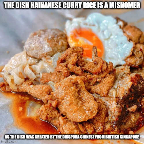 Hainanese Curry Rice | THE DISH HAINANESE CURRY RICE IS A MISNOMER; AS THE DISH WAS CREATED BY THE DIASPORA CHINESE FROM BRITISH SINGAPORE | image tagged in food,memes | made w/ Imgflip meme maker