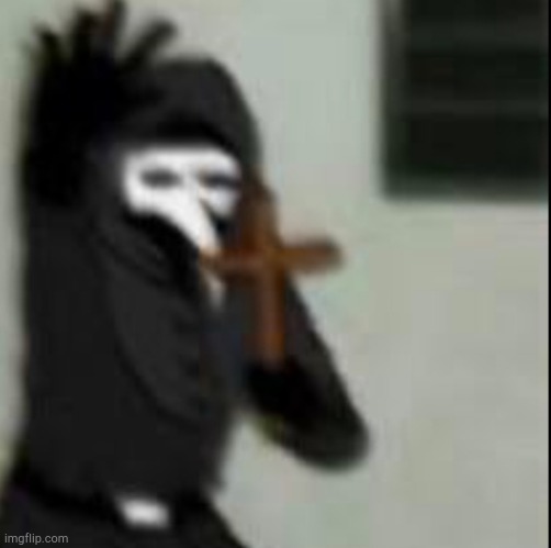 this holds my 450th comment | image tagged in plague doctor with cross | made w/ Imgflip meme maker