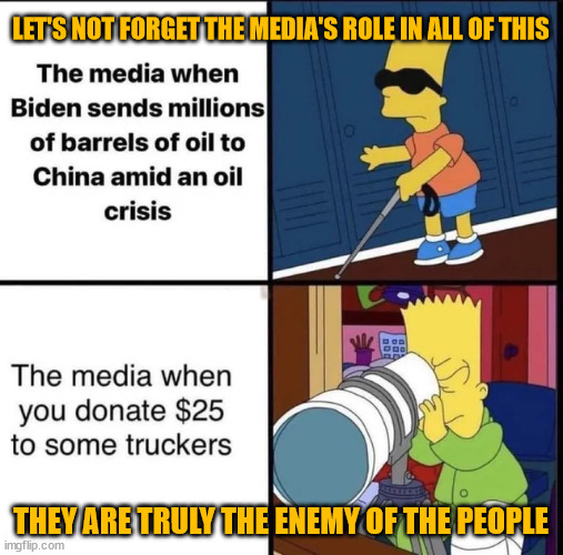 Media is the enemy of the American people... | LET'S NOT FORGET THE MEDIA'S ROLE IN ALL OF THIS THEY ARE TRULY THE ENEMY OF THE PEOPLE | image tagged in mainstream media | made w/ Imgflip meme maker