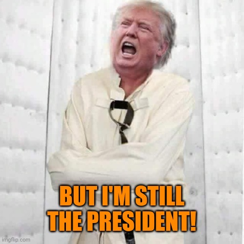 crazy trump | BUT I'M STILL THE PRESIDENT! | image tagged in crazy trump | made w/ Imgflip meme maker