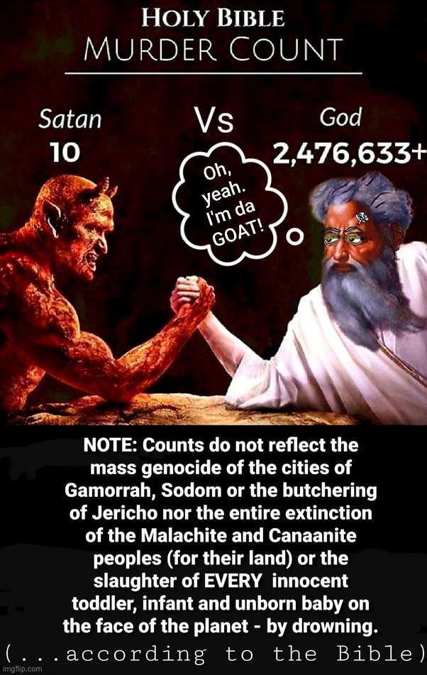 Holy Bible murder count | image tagged in holy bible murder count | made w/ Imgflip meme maker