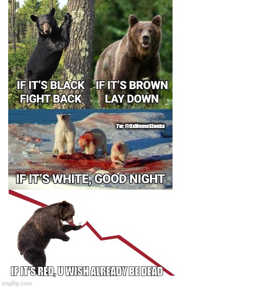 Crypto Market Bear Meme | Tw: @0xMemeStonks; IF IT'S RED, U WISH ALREADY BE DEAD | image tagged in bitcoin | made w/ Imgflip meme maker