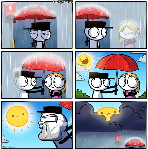 Rain | image tagged in rain,raining,sun,umbrella,comics,comics/cartoons | made w/ Imgflip meme maker