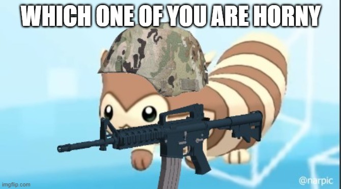 furret army | WHICH ONE OF YOU ARE HORNY | image tagged in furret army | made w/ Imgflip meme maker