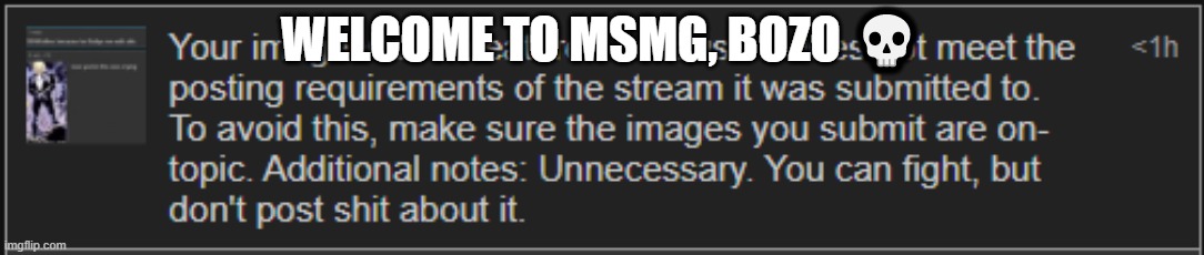 WELCOME TO MSMG, BOZO 💀 | made w/ Imgflip meme maker
