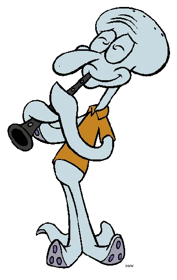 High Quality Squidward playing the Clarinet Blank Meme Template