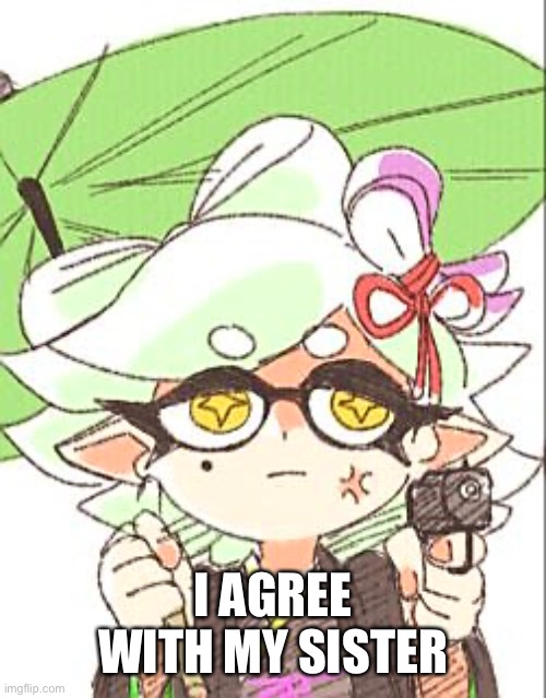 Marie with a gun | I AGREE WITH MY SISTER | image tagged in marie with a gun | made w/ Imgflip meme maker