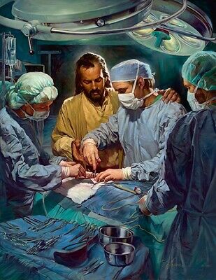 Jesus watching surgery Blank Meme Template