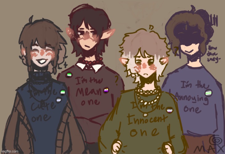 Some Undertale AU OCs I made a while ago! I’ll talk about them a bit in the comments- | made w/ Imgflip meme maker