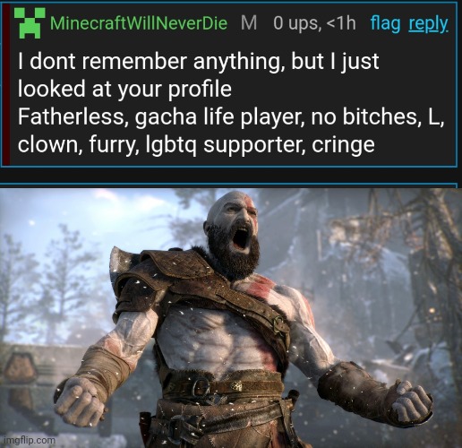 DAMN IT HES DOING IT AGAIN | image tagged in god of war yell | made w/ Imgflip meme maker