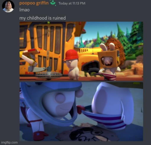 what the hell nickelodeon? | image tagged in memes,funny,rabbids,nickelodeon,childhood,stop reading the tags | made w/ Imgflip meme maker