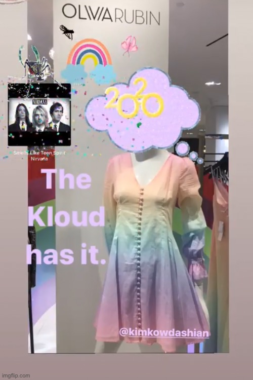 The Kloud | image tagged in fashion,olivia rubin,saks fifth avenue,the cloud,nirvana,brian einersen | made w/ Imgflip meme maker