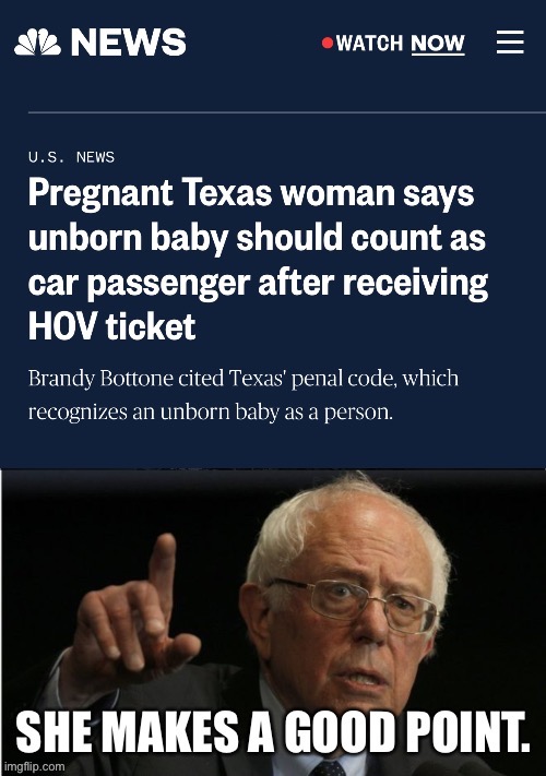 Well, she’s not wrong. | image tagged in bernie he has a point,brandy bottone,texas | made w/ Imgflip meme maker