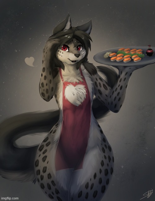 That's just adorable. (By sarki) | image tagged in furry,femboy,cute,adorable,thicc,cook | made w/ Imgflip meme maker