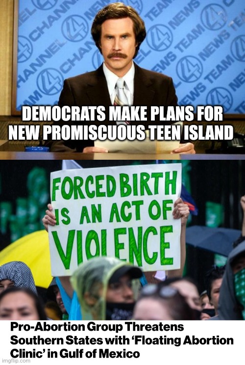 DEMOCRATS MAKE PLANS FOR NEW PROMISCUOUS TEEN ISLAND | image tagged in breaking news | made w/ Imgflip meme maker