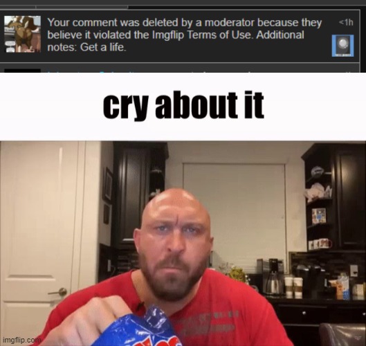 image tagged in cry about it | made w/ Imgflip meme maker