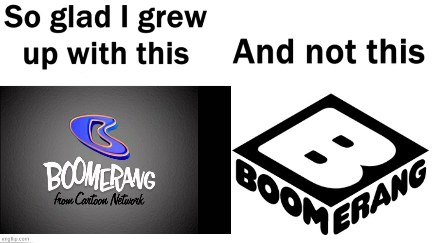 I Grew Up With This And Not This (Boomerang Editon) | image tagged in so glad i grew up with this | made w/ Imgflip meme maker