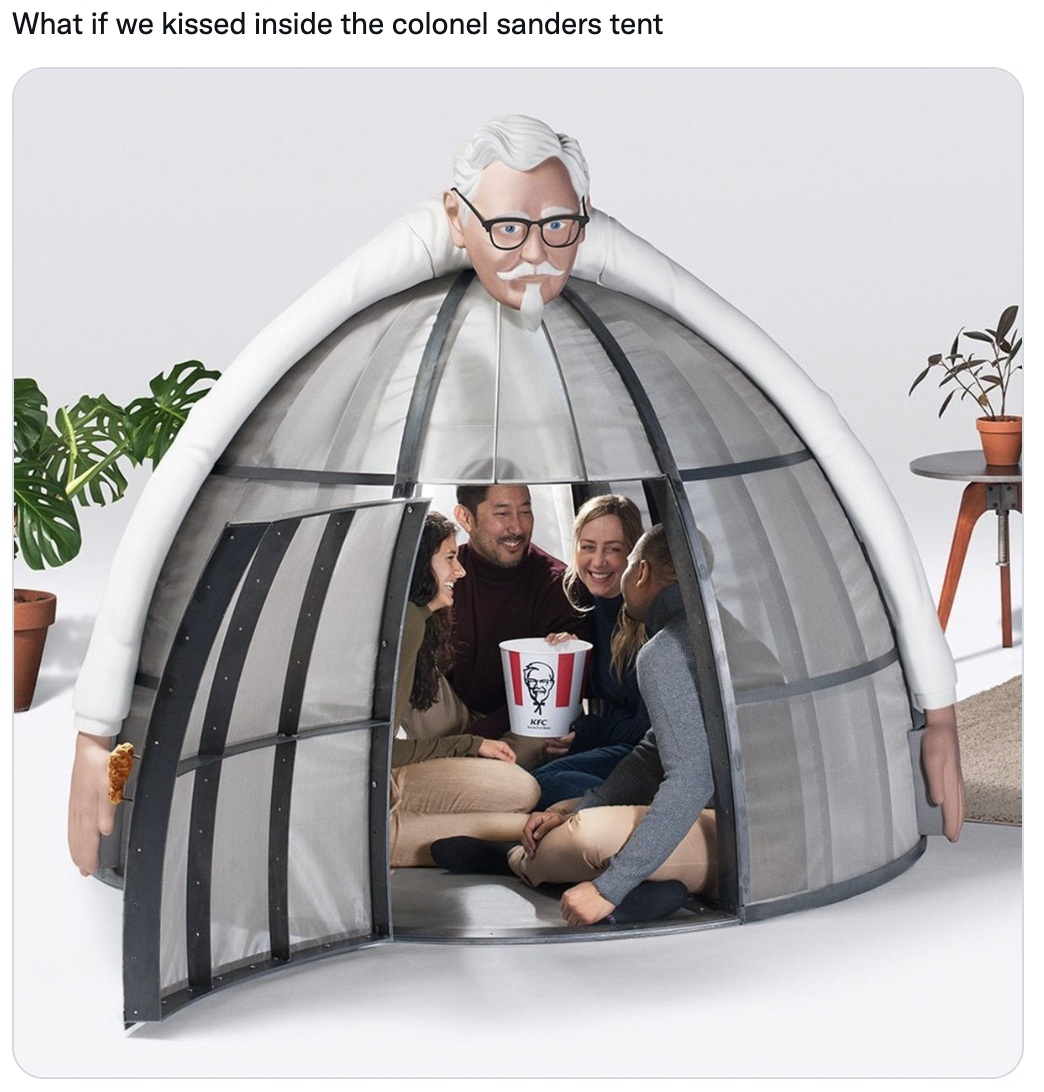 High Quality KFC Tent Blank Meme Template
