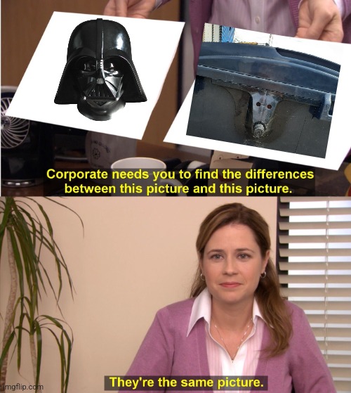 -Mask of darkness. | image tagged in memes,they're the same picture,darth vader,star wars no,trash can,face mask | made w/ Imgflip meme maker