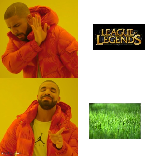 touch grass is better | image tagged in memes,drake hotline bling | made w/ Imgflip meme maker