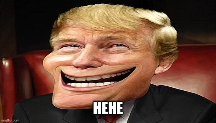 trump troll face | HEHE | image tagged in trump troll face | made w/ Imgflip meme maker