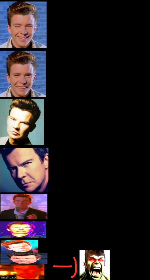 High Quality Rick Astley Becoming angry Blank Meme Template