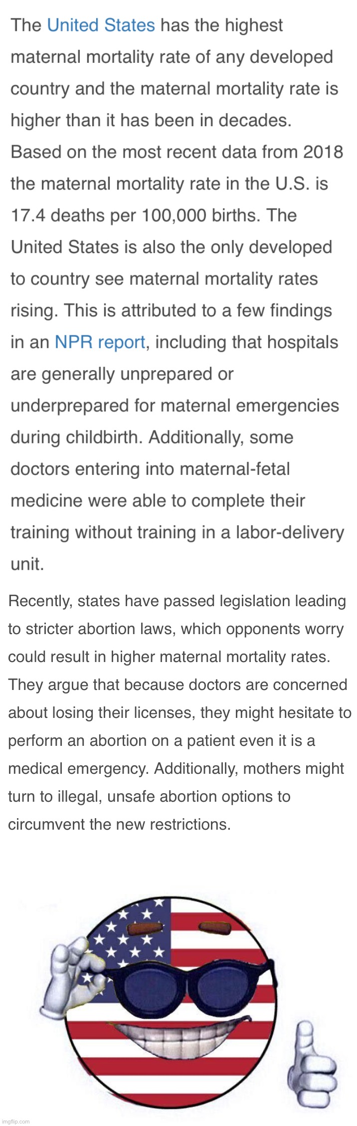 America maternal mortality Blank Meme Template