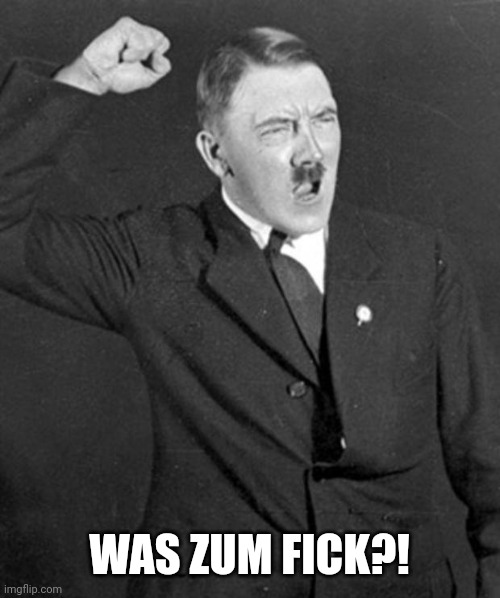 Angry Hitler | WAS ZUM FICK?! | image tagged in angry hitler | made w/ Imgflip meme maker