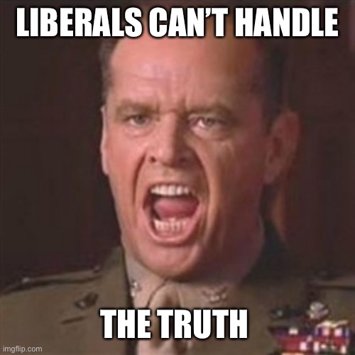 You can't handle the truth | LIBERALS CAN’T HANDLE THE TRUTH | image tagged in you can't handle the truth | made w/ Imgflip meme maker