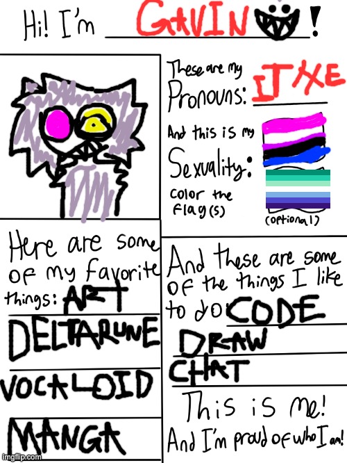 A little about me =D | image tagged in lgbtq stream account profile | made w/ Imgflip meme maker