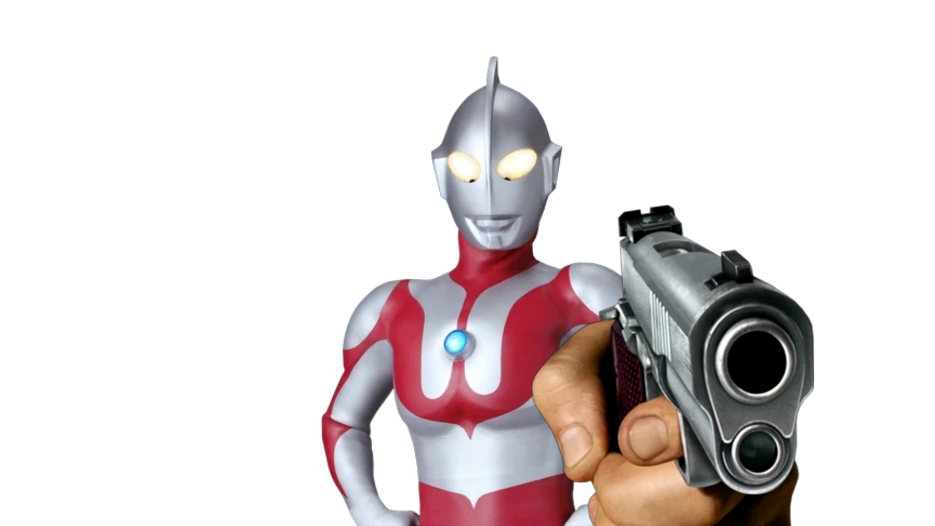 Ultraman holding a gun Blank Meme Template