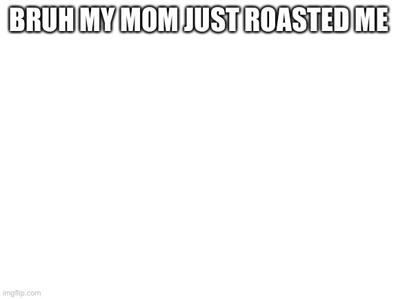 -_- | BRUH MY MOM JUST ROASTED ME | image tagged in blank white template | made w/ Imgflip meme maker