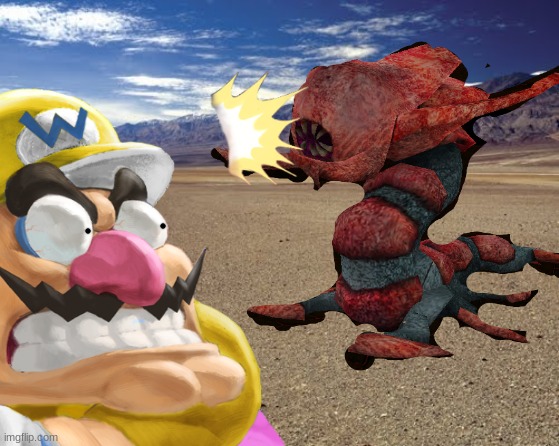 Wario dies by a death worm.mp3 | image tagged in wario dies,wario,worm,desert,cryptid,animals | made w/ Imgflip meme maker