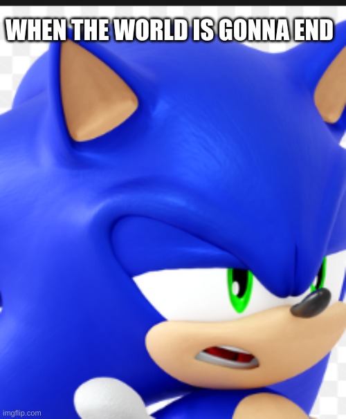 Sonic | WHEN THE WORLD IS GONNA END | image tagged in confused | made w/ Imgflip meme maker