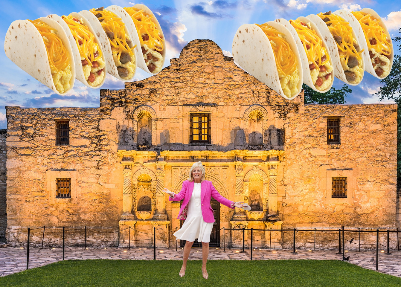 Jill Biden & Unique Breakfast Tacos Blank Meme Template