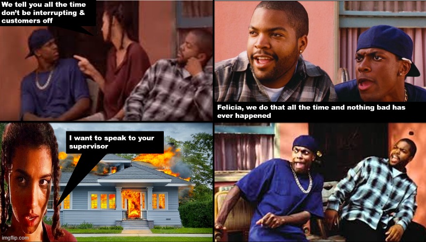 Bye Felicia | image tagged in bye felicia,friday,chris tucker,ice cube damn,bye felicia fire starter addition | made w/ Imgflip meme maker