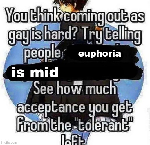try telling people | euphoria; is mid | image tagged in try telling people | made w/ Imgflip meme maker