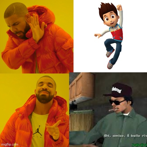 Ryder vs ryder | image tagged in gta san andreas,paw patrol | made w/ Imgflip meme maker