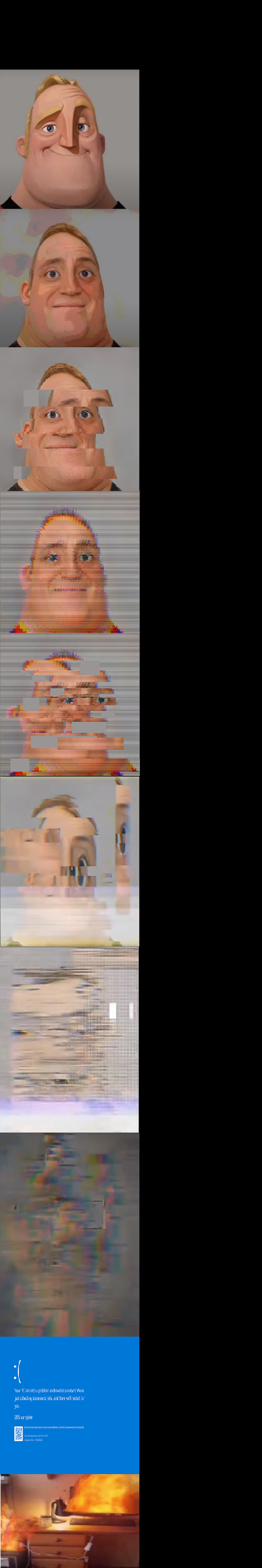 High Quality mr incredible becoming glitched template Blank Meme Template