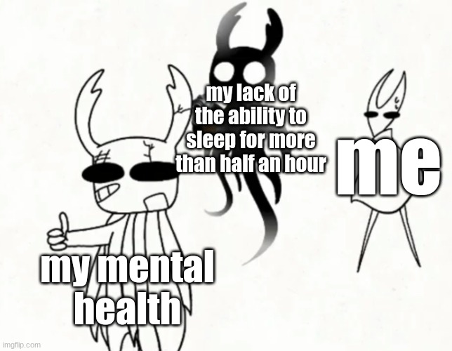 gun. | my lack of the ability to sleep for more than half an hour; me; my mental health | image tagged in gun | made w/ Imgflip meme maker